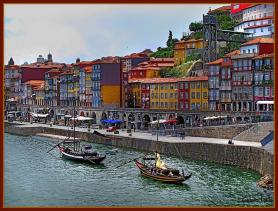 Promenáda Cais da Ribeira v Portu